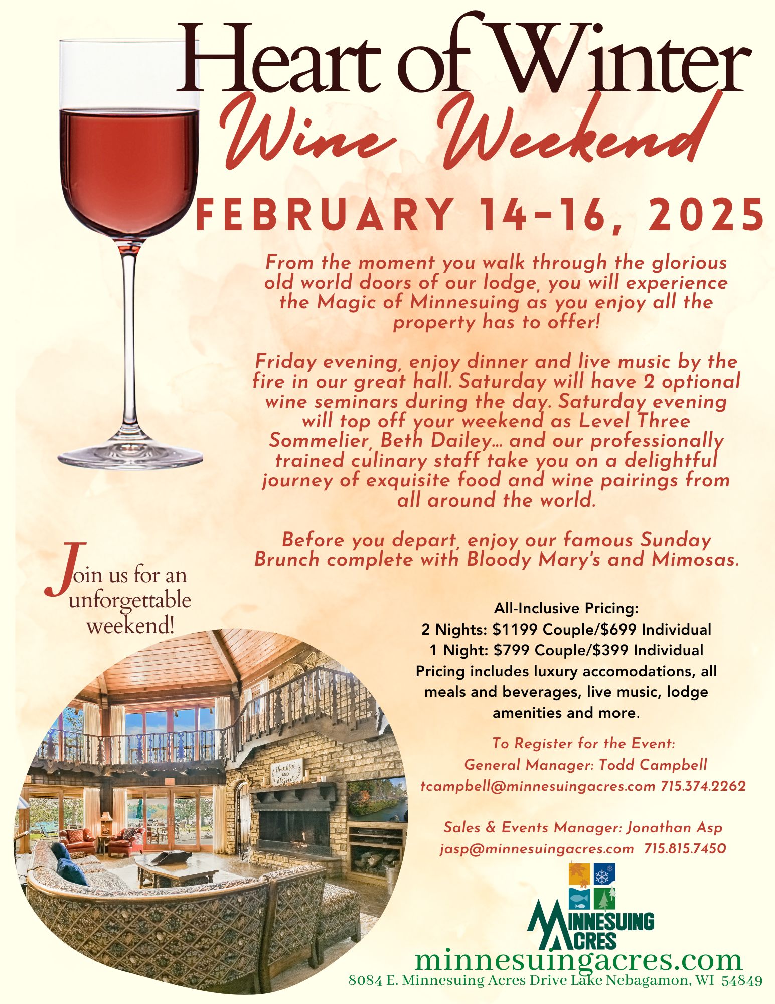 HEART OF WINTER WINE WEEKEND 2025 WITH PRICING